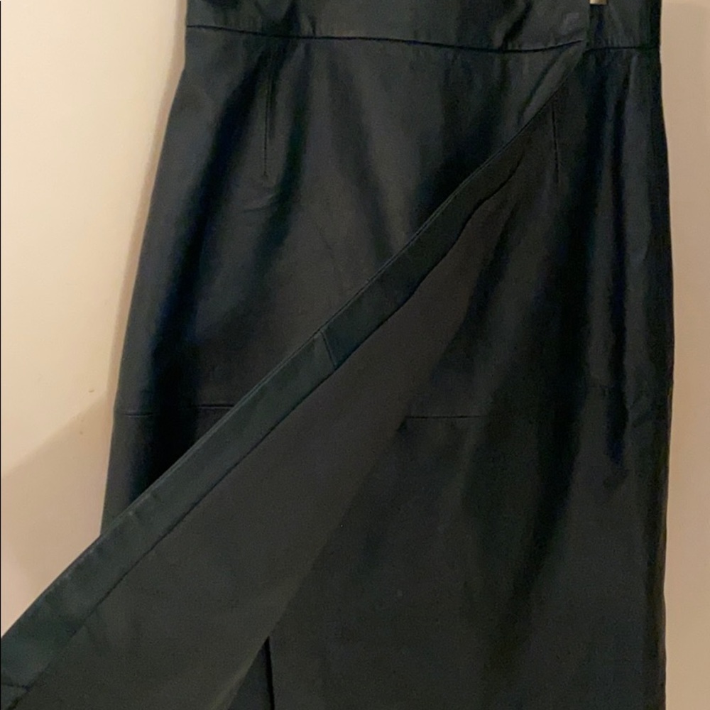 Dark green leather skirt